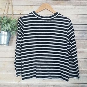 Free People Black & White Striped Shirt